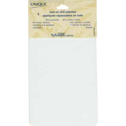 Iron-On Patches - Drill - White - 2 pcs - Unique