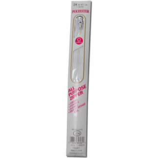 Zipper - 24" Polyester - White