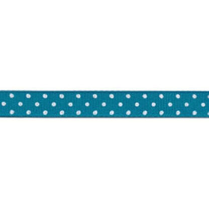 Ribbon - Swiss Dot Grosgrain - 794038 - 316 - 3/8" - Tropic/Whit