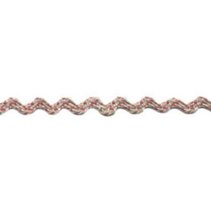 Linen Ric Rac  - BBL  - 107  - C03  - Linen/Coral  - 3/8"