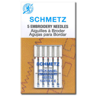 Needles - Schmetz - 130-705 - Embroidery - Assorted - 5 Pack