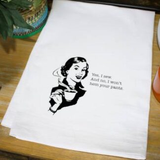 Hemmed Tea Towel  - Yes, I sew. And no.....  - Aunt Martha's Dir