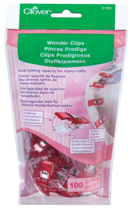 Clover - Wonder Clips - Small - Red - 100/pkg