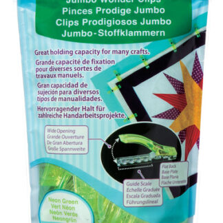 Clover - Wonder Clips - Jumbo - Neon Green - 24/pkg