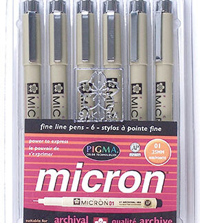 Micron Pigma Pen Set - 005 (0.20mm) - 6 Colour Set