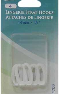 Notions - Lingerie Strap Hooks - 14mm/ 1/2" - White - Unique