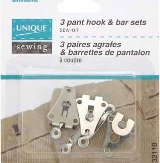 Notions - Pant Hook & Bar Set - Silver - 3 sets - Sew on - Uniqu