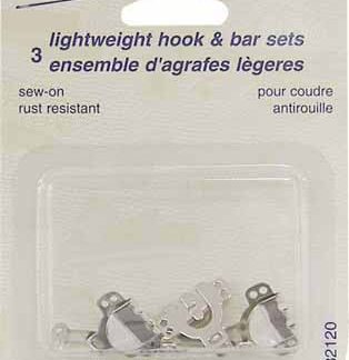 Notions - Lightweight/Skirt Hook & Bar Set - Silver - 3 sets - S