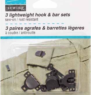 Notions - Lightweight/Skirt Hook & Bar Set - Black - 3 sets - Se