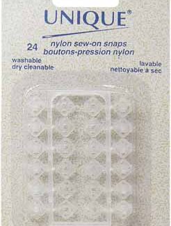 Notions - Snap Fasteners - Sew on - Nylon - 8mm - 24 sets - Uniq