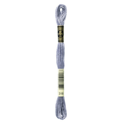 DMC - Six-Strand Embroidery Floss - 318 - Lt Steel Grey - 8m