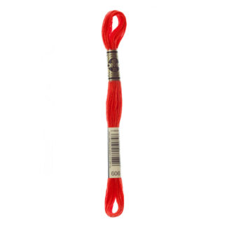 DMC - Six-Strand Embroidery Floss - 606 - Bt Orange-Red - 8m