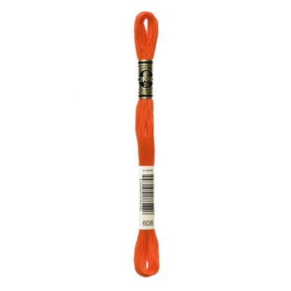 DMC - Six-Strand Embroidery Floss - 608 - Bright Orange - 8m