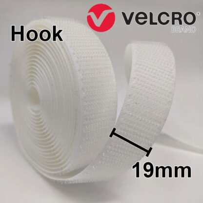 Velcro - Fasteners Hook - Sew On - White - 19mm - Per Metre