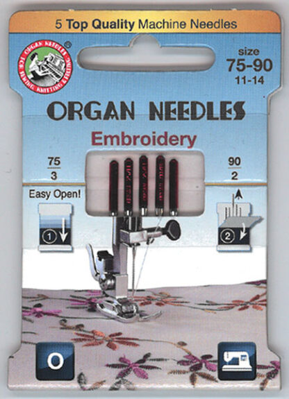 Organ  - Assorted  - Embroidery  - 5 Pack