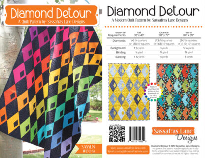 Pattern - Diamond Detour - 3 sizes - Sassafras Lane Designs