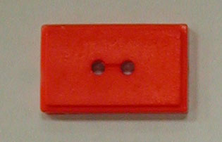 Button - 30 mm - Orange - 2 Hole Rectangle - Dill Buttons