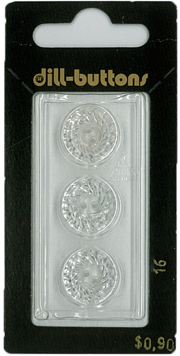 Button - 0016 - 14 mm - Clear - by Dill Buttons of America