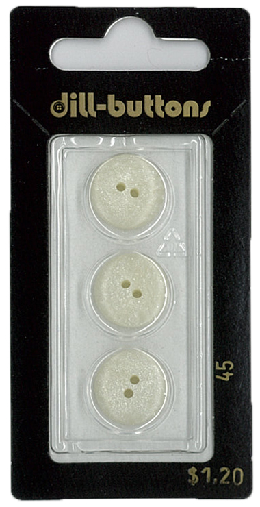 Button - 0045 - 18 mm - White - by Dill Buttons of America