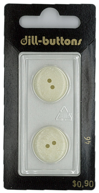 Button - 0046 - 23 mm - White - by Dill Buttons of America
