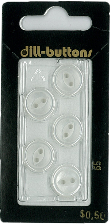 Button - 0065 - 13 mm - White - by Dill Buttons of America