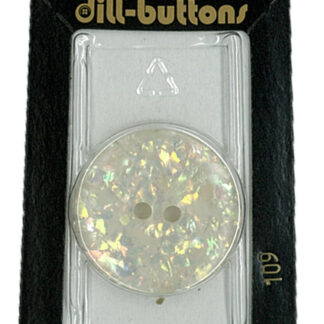 Button - 0109 - 28 mm - White - by Dill Buttons of America