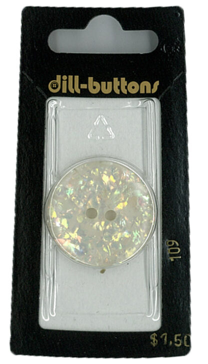 Button - 0109 - 28 mm - White - by Dill Buttons of America