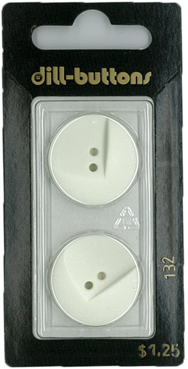 Button - 0132 - 23 mm - White - by Dill Buttons of America