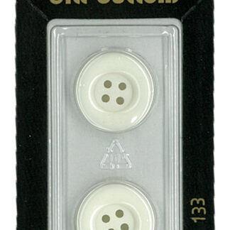 Button - 0133 - 18 mm - White - by Dill Buttons of America
