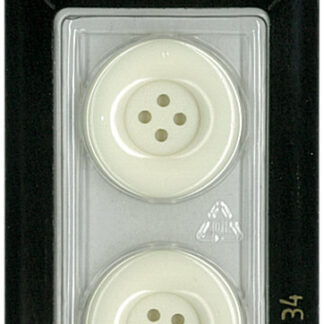 Button - 0134 - 23 mm - White - by Dill Buttons of America