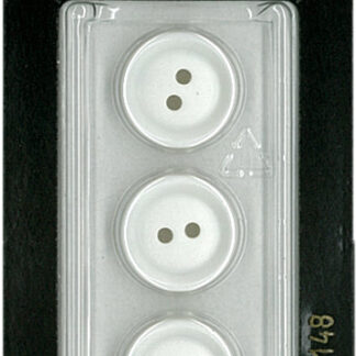 Button - 0148 - 15 mm - White - by Dill Buttons of America