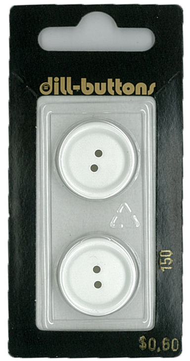 Button - 0150 - 20 mm - White - by Dill Buttons of America