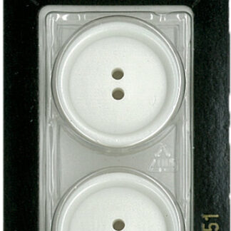 Button - 0151 - 25 mm - White - by Dill Buttons of America