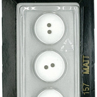 Button - 0157 - 15 mm - White - by Dill Buttons of America