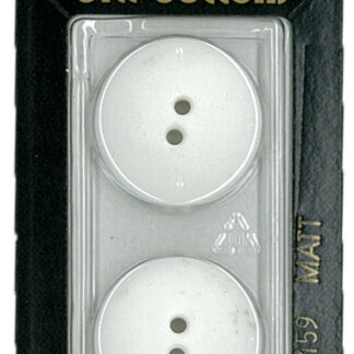 Button - 0159 - 23 mm - White - by Dill Buttons of America