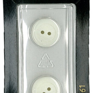 Button - 0161 - 15 mm - White - by Dill Buttons of America