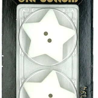 Button - 0194 - 28 mm - White Star - by Dill Buttons of America