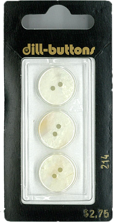Button - 0214 - 15 mm - White - by Dill Buttons of America