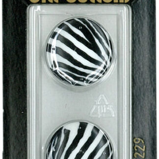 Button - 0229 - 20 mm - White - Black Stripe - by Dill Buttons o