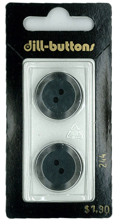Button - 0244 - 20 mm - Black - by Dill Buttons of America