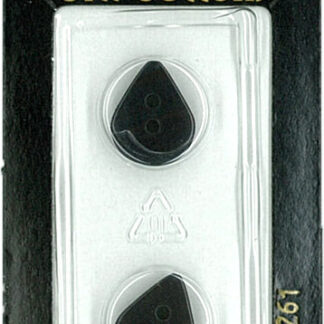 Button - 0261 - 15 mm - Black - Teardrop - by Dill Buttons of Am