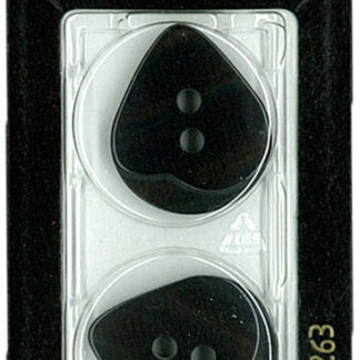 Button - 0263 - 25 mm - Black - Teardrop - by Dill Buttons of Am