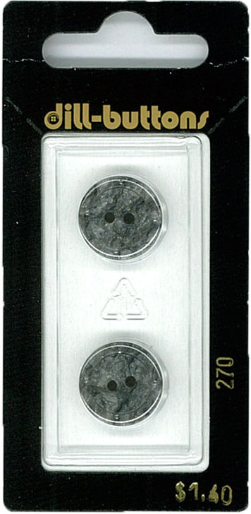 Button - 0270 - 15 mm - Grey - by Dill Buttons of America