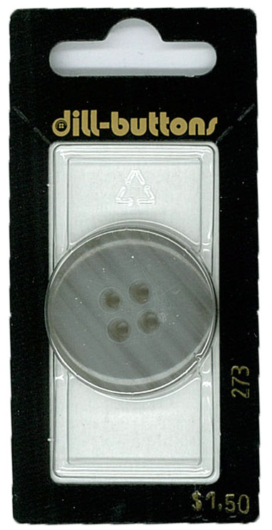 Button - 0273 - 30 mm - Grey - by Dill Buttons of America