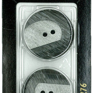 Button - 0276 - 25 mm - Grey and Black - by Dill Buttons of Amer