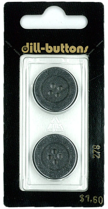 Button - 0278 - 20 mm - Black - by Dill Buttons of America
