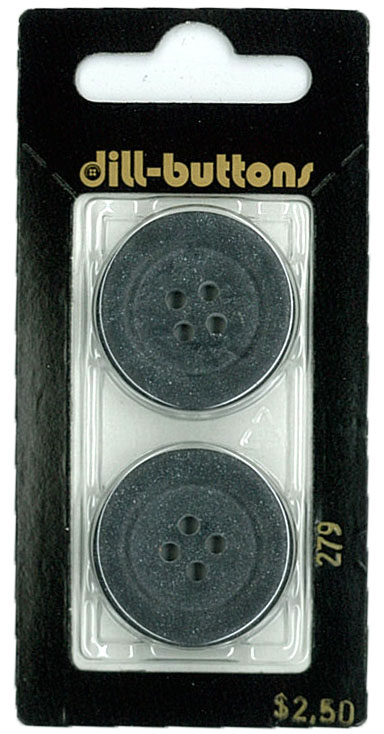 Button - 0279 - 25 mm - Black - by Dill Buttons of America