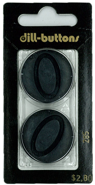 Button - 0285 - 28 mm - Black - by Dill Buttons of America