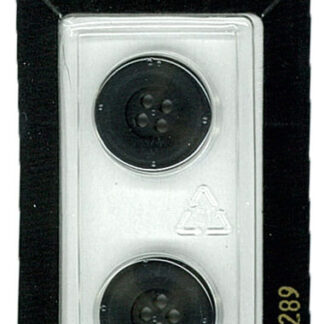 Button - 0289 - 18 mm - Black - by Dill Buttons of America