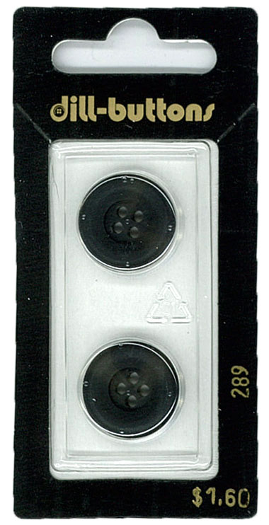 Button - 0289 - 18 mm - Black - by Dill Buttons of America